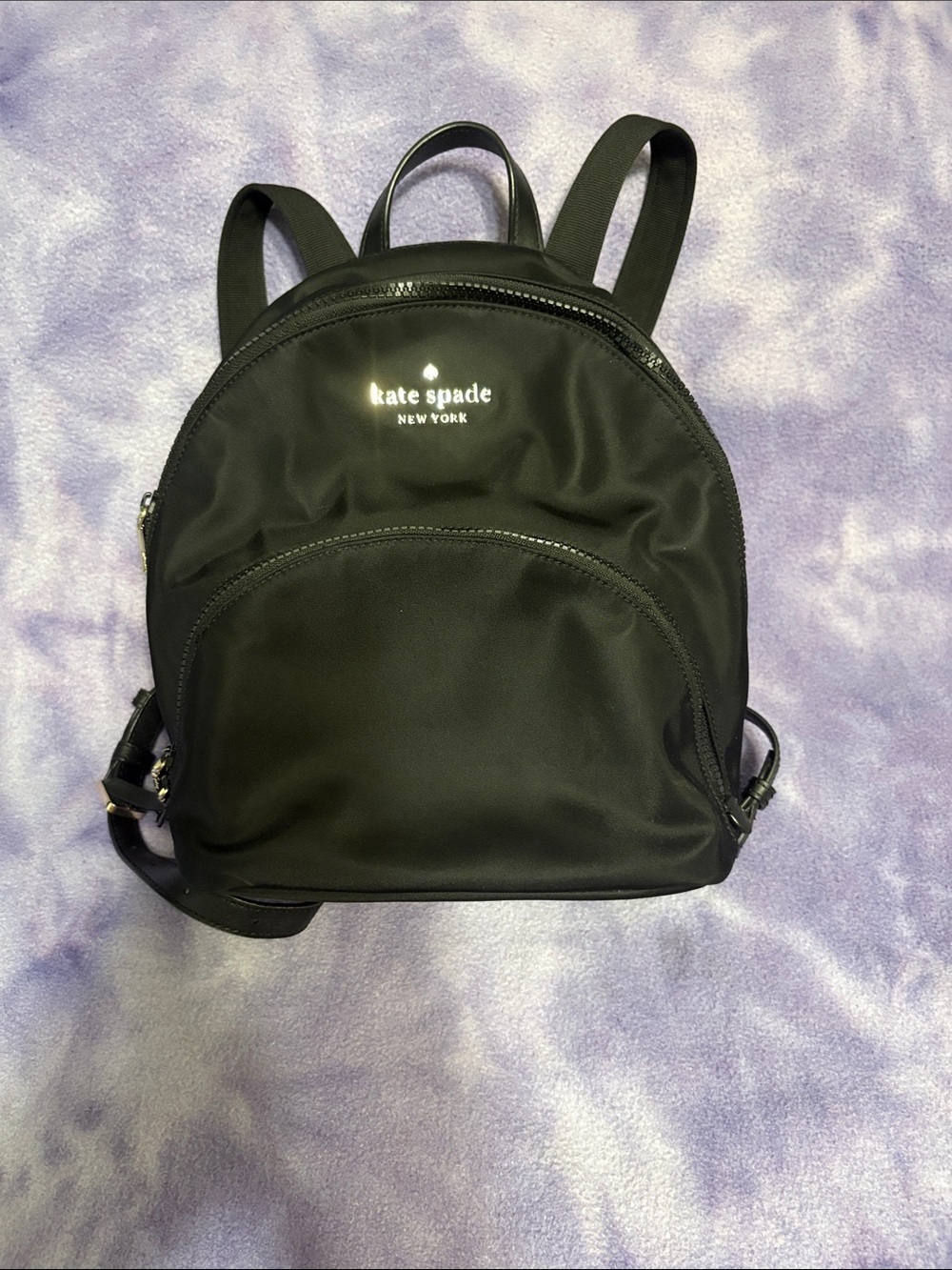 kate spade Black Nylon Mini Backpack with Front Pocket